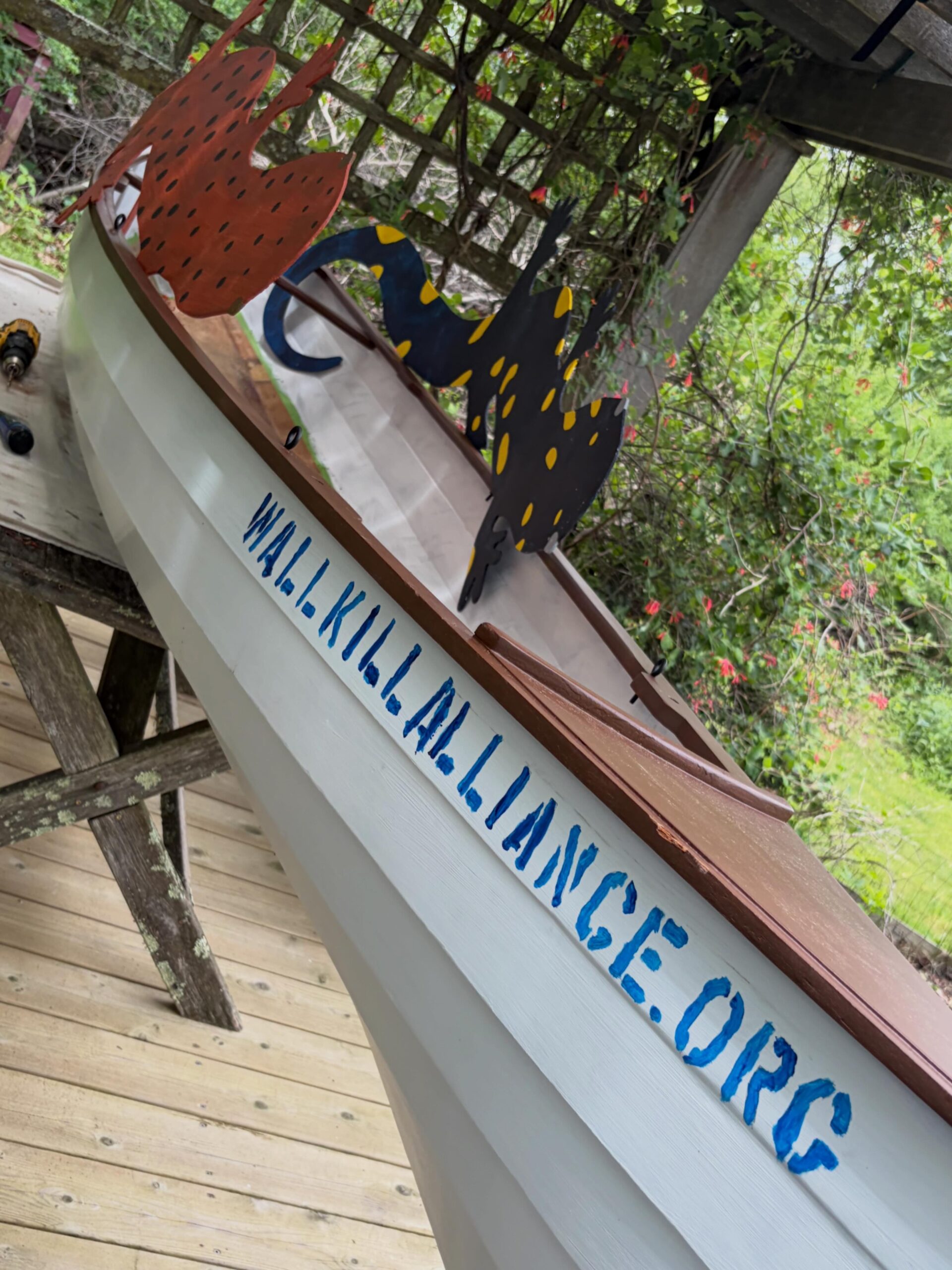 The alliance's boat on the Wallkill River